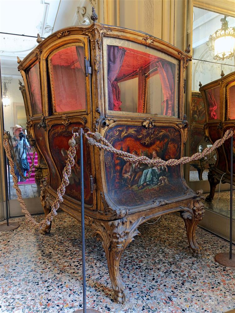 Milan (Italy) - Eighteenth-century sedan chair inside Palazzo Visconti